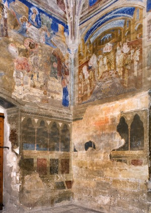 La partie basse de la fresque a été endommagée par un incendie au XIVème siècle